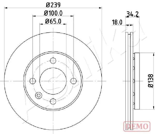 Disque de frein ASHIKA 60-00-0952C