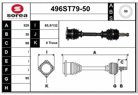 Arbre de transmission STARTCAR 496ST79-50