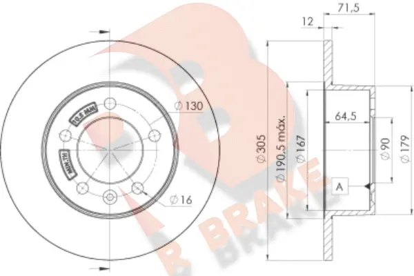 Disque de frein R BRAKE 78RBD28767