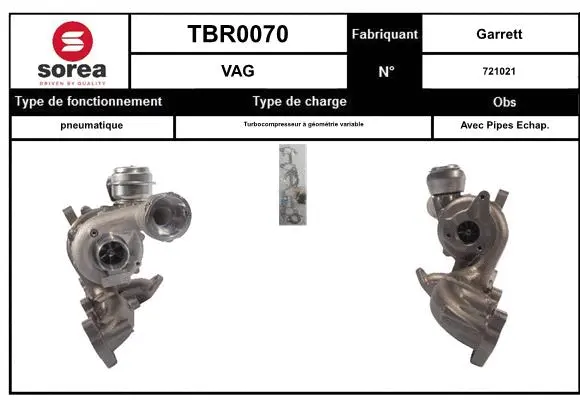 Turbocompresseur, suralimentation EAI TBR0070