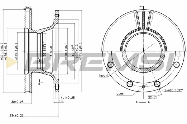 Disque de frein BREMSI CD5106V