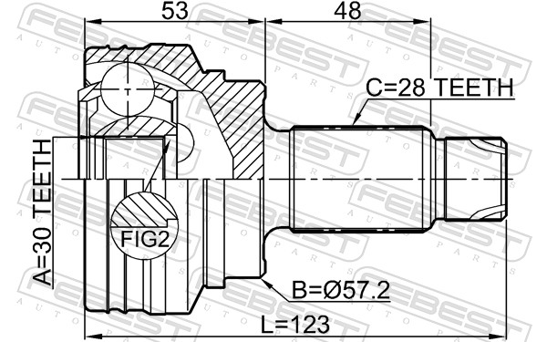 Jeu de joints, arbre de transmission FEBEST 1910-F30R