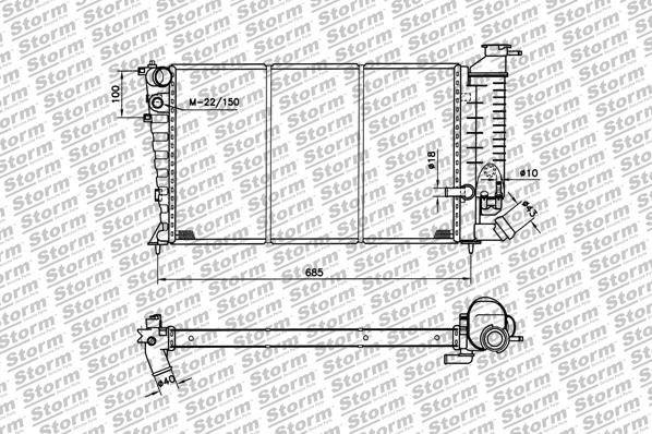 Radiateur, refroidissement du moteur STORM QUALITY PARTS 79008
