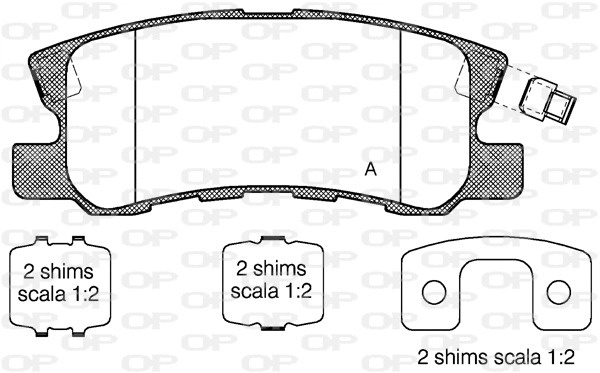 Kit de plaquettes de frein, frein à disque OPEN PARTS BPA0803.22