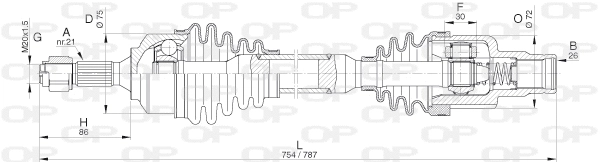Arbre de transmission OPEN PARTS DRS6314.00