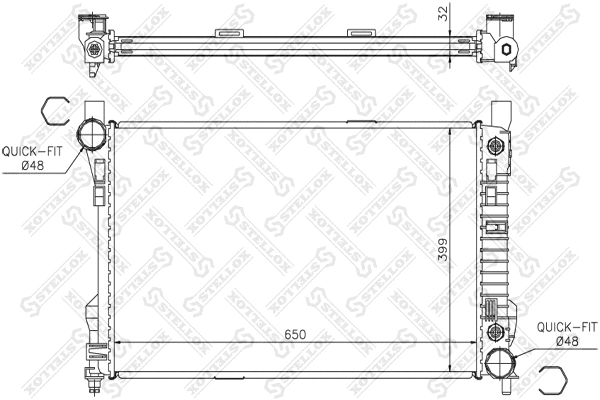 Radiateur, refroidissement du moteur STELLOX 10-25386-SX