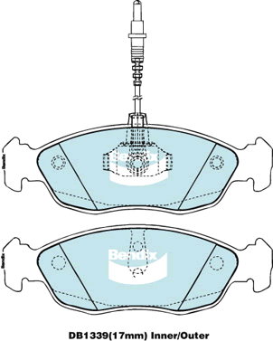 Kit de plaquettes de frein, frein à disque BENDIX-SEA DB1339 MKT