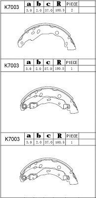 Jeu de mâchoires de frein ASIMCO K7003