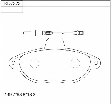 Kit de plaquettes de frein, frein à disque ASIMCO KD7323