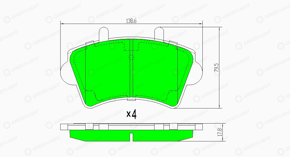 Kit de plaquettes de frein, frein à disque Automotive Adriado GLBP0063