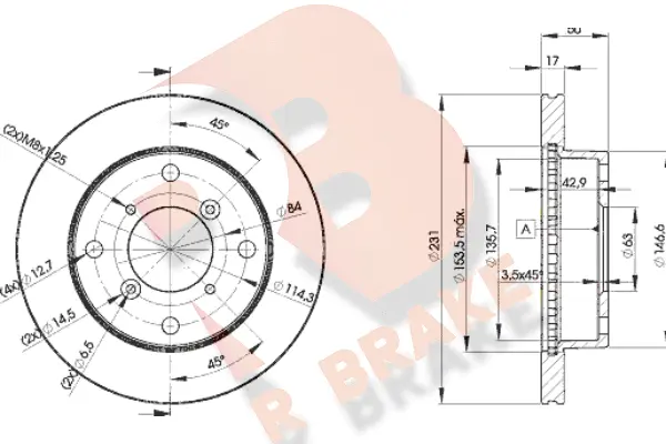 Disque de frein R BRAKE 78RBD26030