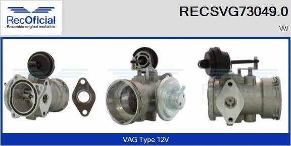 Vanne EGR RECOFICIAL RECSVG73049.0