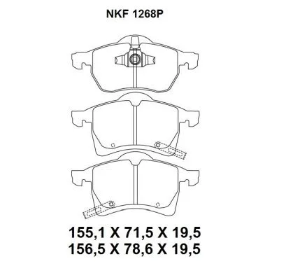 Kit de plaquettes de frein, frein à disque NAKATA NKF 1268P