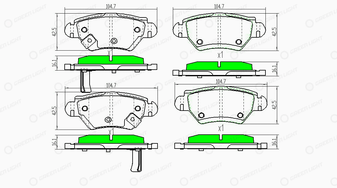 Kit de plaquettes de frein, frein à disque Automotive Adriado GLBP0084