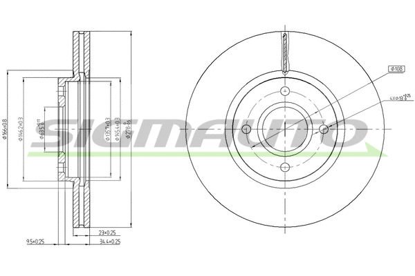 Disque de frein SIGMAUTO DBC461V
