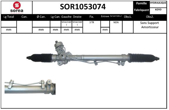 Crémaillère de direction SNRA SOR1053074