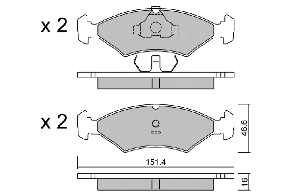 Kit de plaquettes de frein, frein à disque AISIN BPTO-1013