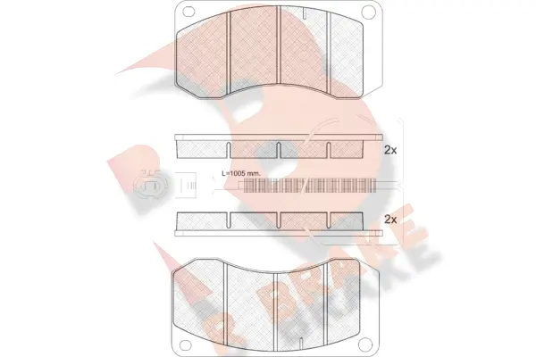 Kit de plaquettes de frein, frein à disque R BRAKE RB1244