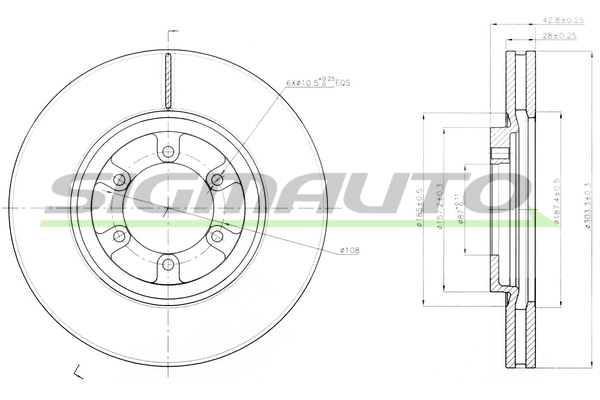 Disque de frein SIGMAUTO DBB902V