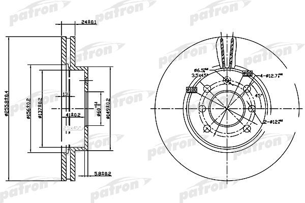 Disque de frein PATRON PBD7092A