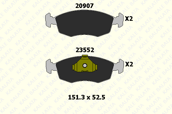 Kit de plaquettes de frein, frein à disque KALE 23552 180 05