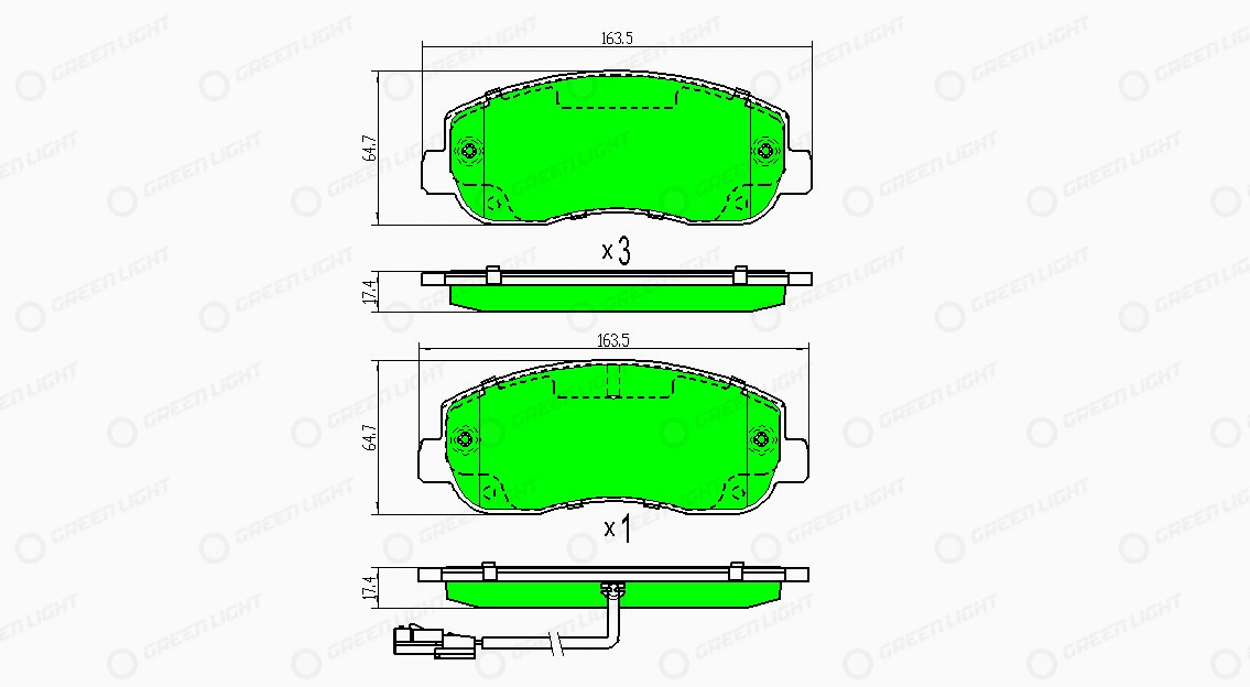 Kit de plaquettes de frein, frein à disque Automotive Adriado GLBP0104