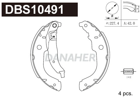 Jeu de mâchoires de frein DANAHER DBS10491
