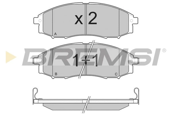 Kit de plaquettes de frein, frein à disque BREMSI BP3230