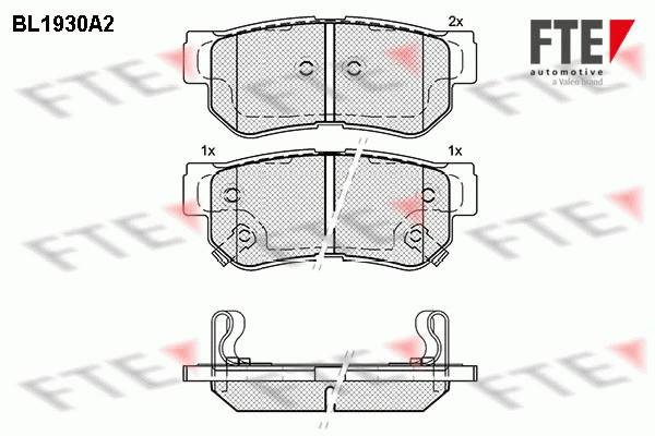 Kit de plaquettes de frein, frein à disque FTE 9010520