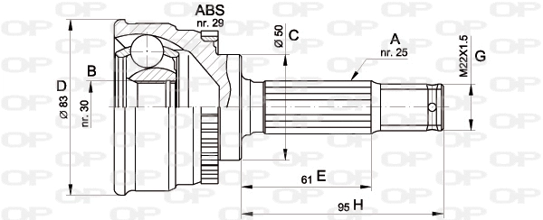 Jeu de joints, arbre de transmission OPEN PARTS CVJ5484.10