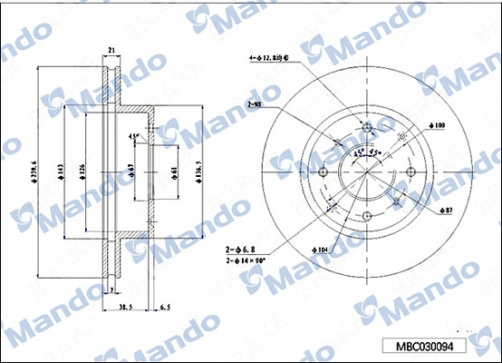 Disque de frein MANDO MBC030094