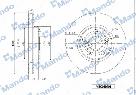 Disque de frein MANDO MBC030201