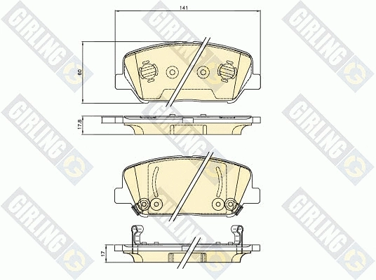 Kit de plaquettes de frein, frein à disque GIRLING 6136216