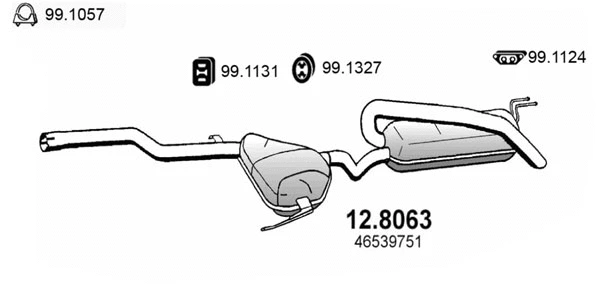 Pot de détente/silencieux arrière ASSO 12.8063