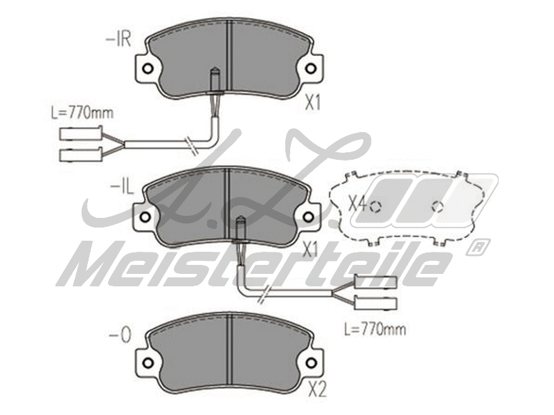 Kit de plaquettes de frein, frein à disque A.Z. Meisterteile AZMT-44-022-2413