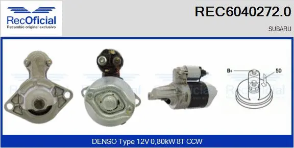 Démarreur RECOFICIAL REC6040272.0