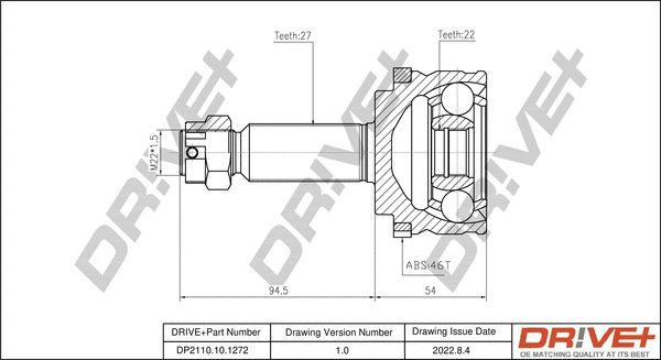 Jeu de joints, arbre de transmission Dr!ve+ DP2110.10.1272