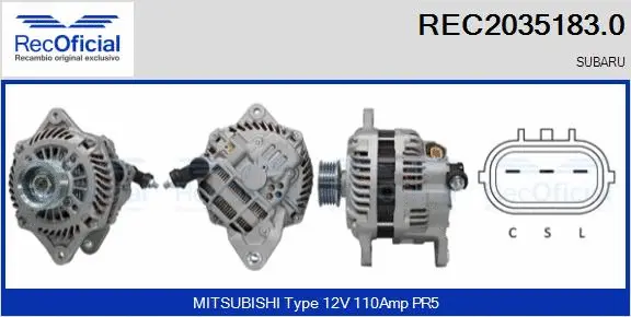 Alternateur RECOFICIAL REC2035183.0