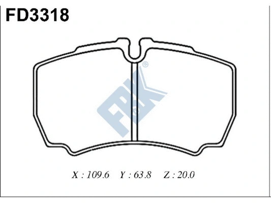 Kit de plaquettes de frein, frein à disque FBK FD3318