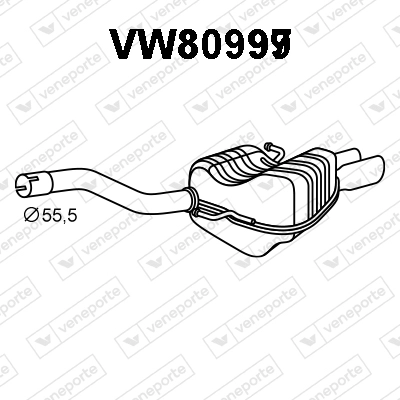 Silencieux arrière VENEPORTE VW80997