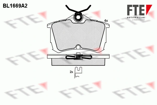 Kit de plaquettes de frein, frein à disque FTE 9010283