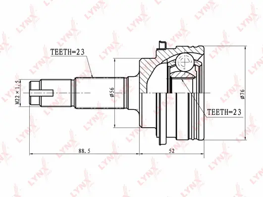 Jeu de joints, arbre de transmission LYNXAUTO CO-7539