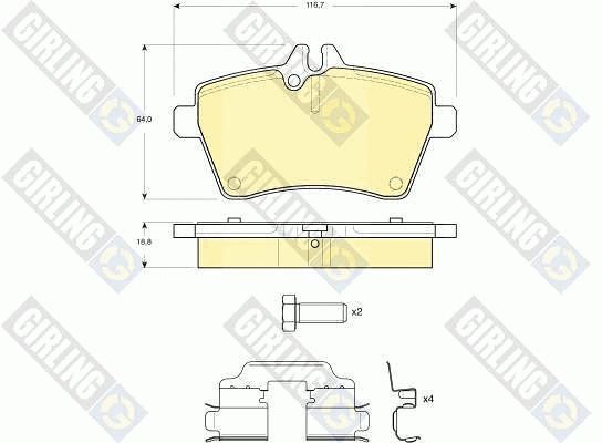 Kit de plaquettes de frein, frein à disque GIRLING 6116291