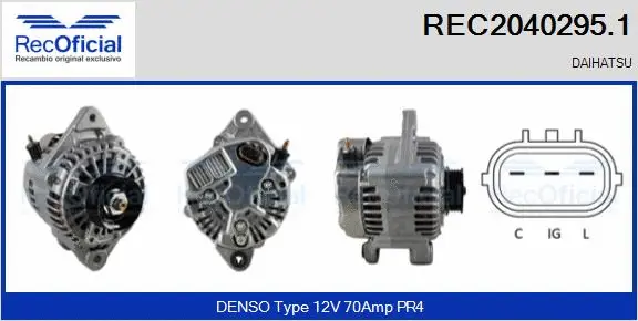 Alternateur RECOFICIAL REC2040295.1