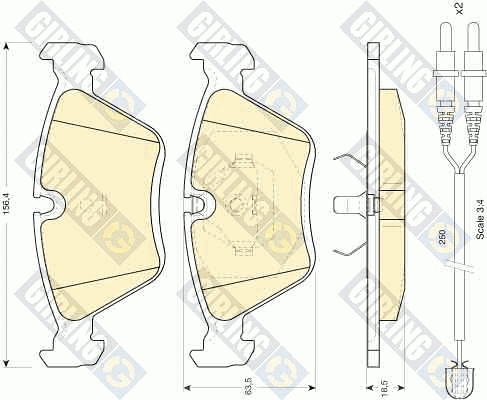 Kit de plaquettes de frein, frein à disque GIRLING 6110982