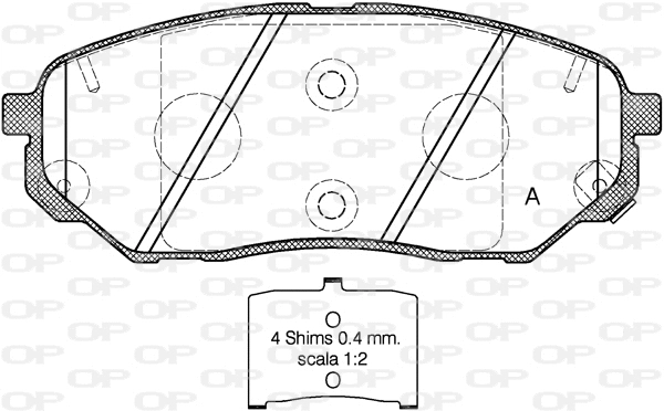 Kit de plaquettes de frein, frein à disque OPEN PARTS BPA1661.02