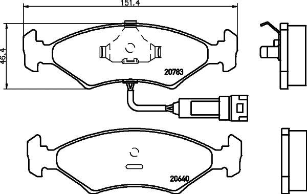 Kit de plaquettes de frein, frein à disque COBREQ N-116