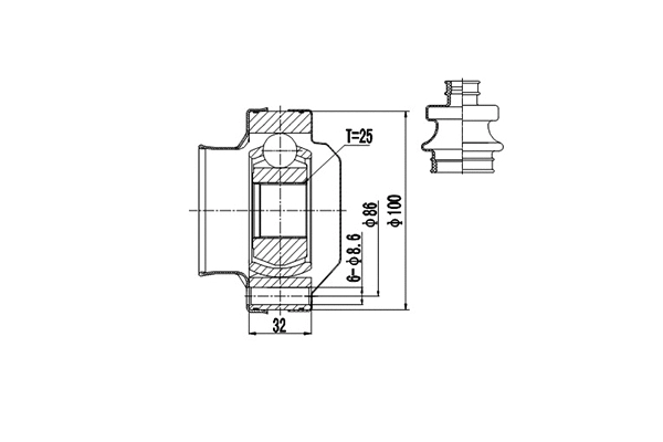 Jeu de joints, arbre de transmission DYNAMATRIX DCV602005