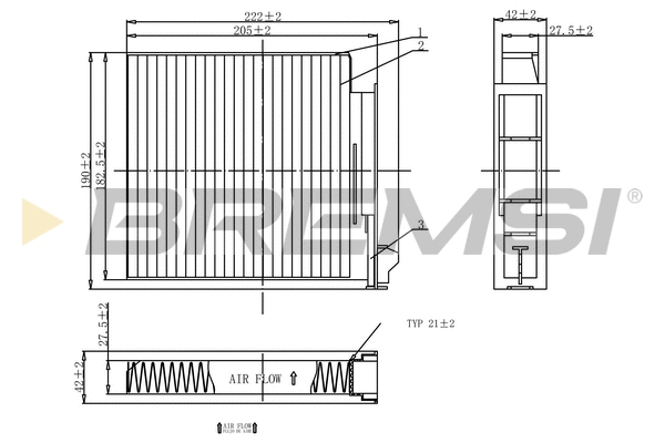 Filtre, air de l'habitacle BREMSI FC0093