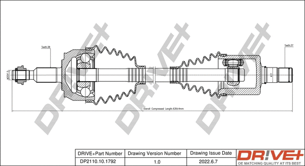 Arbre de transmission Dr!ve+ DP2110.10.1792